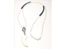 Halskette mit Perlmutt und Glaswürfeln  0583