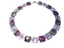 Halskette aus gefärbten, lila Howlithrechtecken 2078