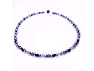grau-schwarze Swarovskikette (Bausatz/DIY) B145