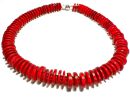 rote Kokosscheiben Halskette (1017)