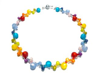 bunte Polaris-Swarovski-Kette B(Bausatz / DIY)432b