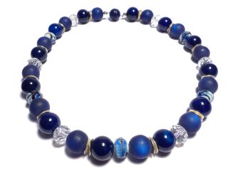blaue Achat-Polaris Halskette 2080