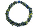 blau-grüne Stricklieselkette / Halskette 0811