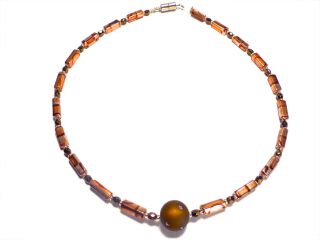 Halskette mit brauner Strass-Polariskugel 0147