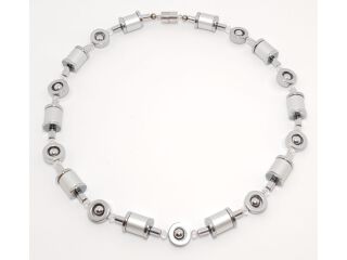 Silberne Aluwalzen-Kette DIY/Bausatz (B1291)