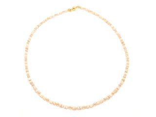 Beige Perlmuttscheiben Kette (1354)