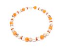 Orangene Jadekette mit Muschelkern (1347)