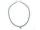 blau/rosane Facetten Kette (1119c)