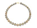 Hämatith Kette mit goldenen Elementen (1153)