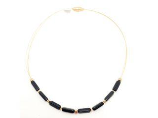 zarte schwarz-/goldene Kette DIY/Bausatz (B1331)