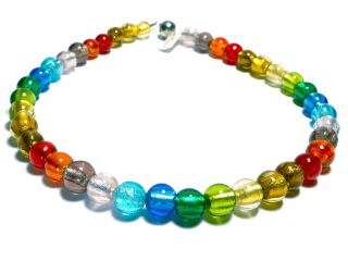 Regenbogenlampworkkette (Bausatz / DIY)B1081